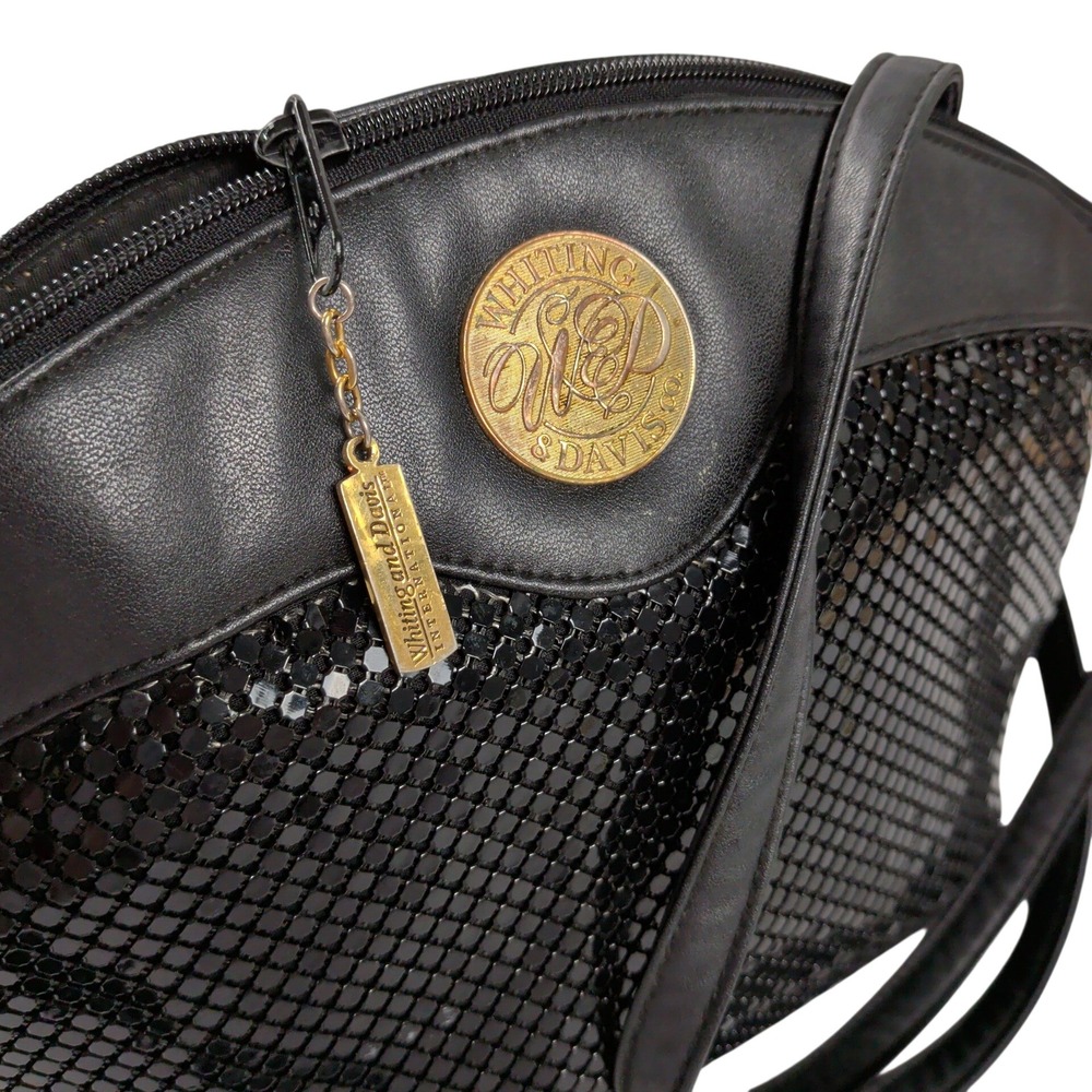 Vintage Whiting and Davis Mesh Evening Crossbody Shoulder Bag Purse Black